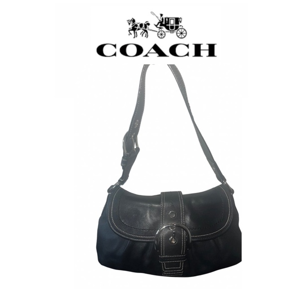 Coach Soho Black Leather Shoulder Bag - Picture 1 of 12